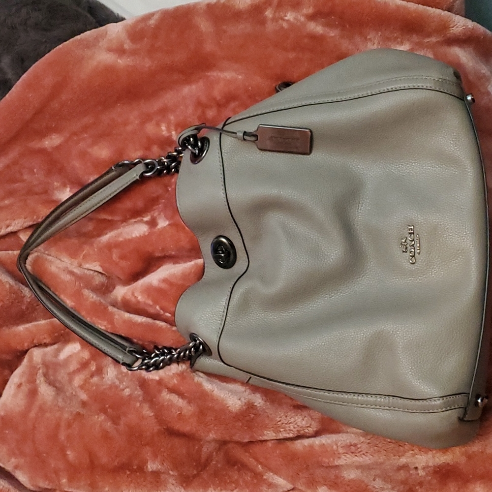 Coach Pebble Leather Chain Link Edie